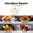 thumbnail image 5 of Hamilton Beach Enameled Cast Iron Sauce Pan 2-Quart Gray, Cream Enamel coating, Pot For Stove top and Oven Cooking, Even Heat Distribution, Safe Up to 400 Degrees, Durable and Dishwasher Safe, 5 of 7