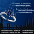 thumbnail image 2 of Gem Stone King 10K Two Tone Gold Blue Created Sapphire Engagement Ring for Women | 2.10 Cttw | Oval 8X6MM | Gemstone September Birthstone | Size 7, 2 of 6