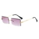 thumbnail image 1 of Gafas de sol cuadradas sin marco con borde, gafas de sol de tendencia a la moda, hechas de PC, plástico, metal, 1 of 5