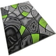 thumbnail image 5 of Electric Green/Grey/Silver/Black/Abstract Area Rug Modern Contemporary Flower/Swirls Pattern 5' x 7', 5 of 5