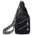 thumbnail image 1 of Bolsa De Pecho Bolso de pecho para mujer, bolso cruzado de moda de cuero PU, riñonera, riñonera (negro) Ehuebsd Para Estrenar, 1 of 3