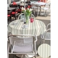 thumbnail image 5 of Outdoor Tablecloth with Umbrella Hole for Patio/Picnic/Party/Camping, Light Green Lines Waterproof Table Cloth Round Cover Washable, Retro Minimalist Stripes Pattern (Dia 54"), 5 of 8