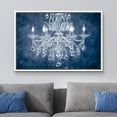 thumbnail image 2 of wall26 Framed Canvas Print Wall Art Navy Blue Fancy White Crystal Chandelier Decorative Lights Digital Art Realism Contemporary Chic Relax/Calm for Living Room, Bedroom, Office - 24"x36" Wh, 2 of 5