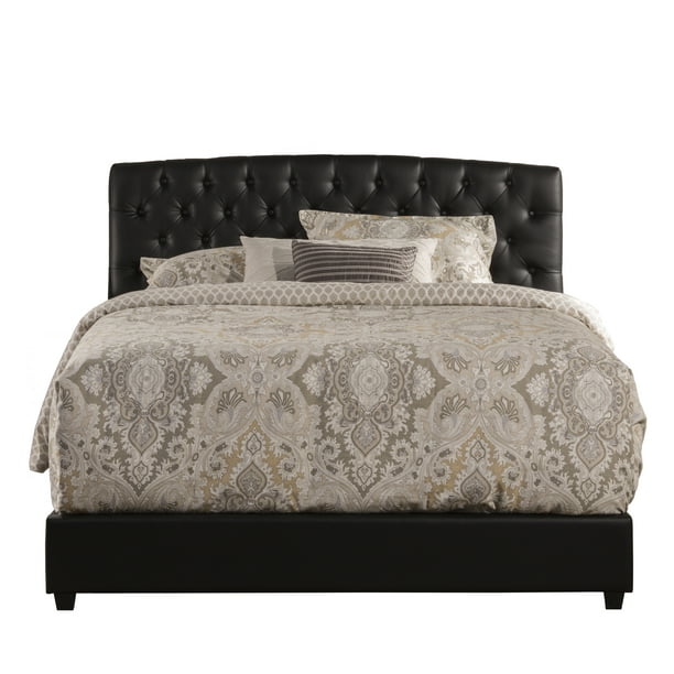Hillsdale Furniture Hawthorne Cal King Upholstered Bed, Black Faux Leather