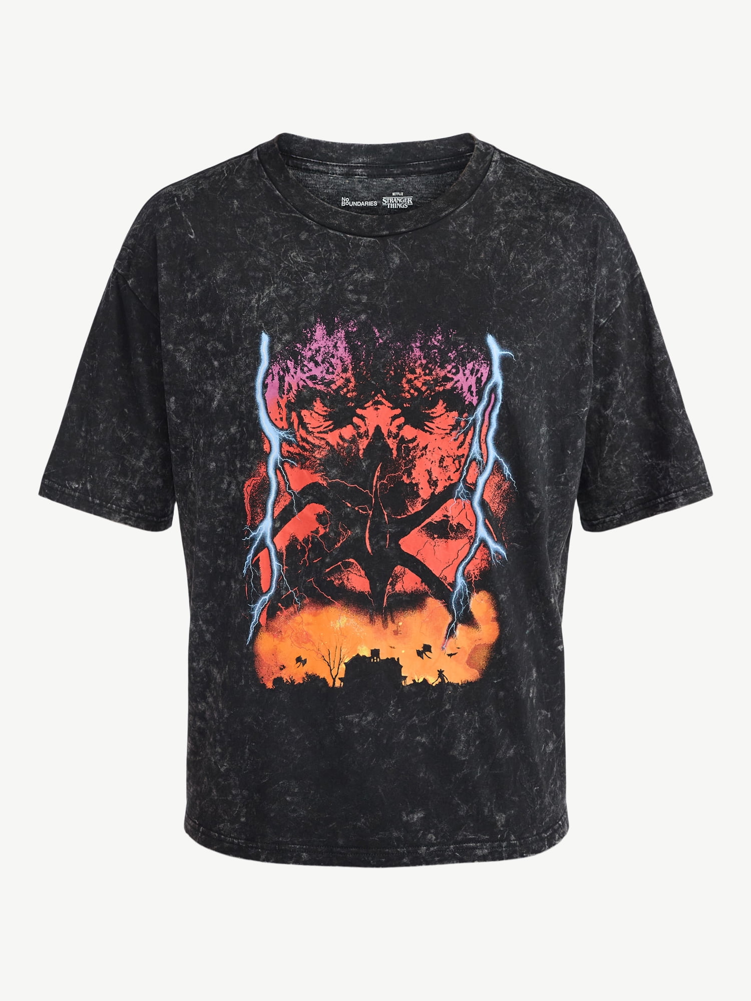 Netflix Stranger Things Vecna Shock Oversized Graphic T-Shirt from No Boundaries, Men's & Big Men's
