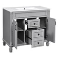 thumbnail image 4 of 36'' Modern Grey Bathroom Vanity with Mirror Cabinet and Storage Saving Time in Bathroom Setup, 4 of 7