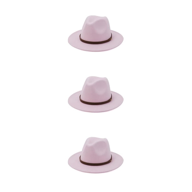 Sombreros Qarigey con Hebilla de Cinturón Otoño Moda Color Sólido Lana Hombres Niños