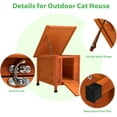 thumbnail image 4 of PINDEE Rabbit Hutch, Outdoor Cat House Weatherproof, Bunny Cage Indoor with Openable, Portable Small Animals Shelters with Nonslip Ramp for Hideout Rabbits/Feral Cats/Chicken/Small Animals-Orange, 4 of 10