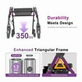 thumbnail image 5 of Matinal Foldable Rollator Walkers with Seat for Seniors, 350 lb Capacity, 8'' Big Wheels, 6-Position Height, Premium Hybrid Rolling Walker - Aluminum and Carbon Steel (PURPLE), 5 of 7