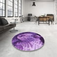 thumbnail image 3 of Ahgly Company Indoor Round Patterned Heliotrope Purple Area Rugs, 6' Round, 3 of 6