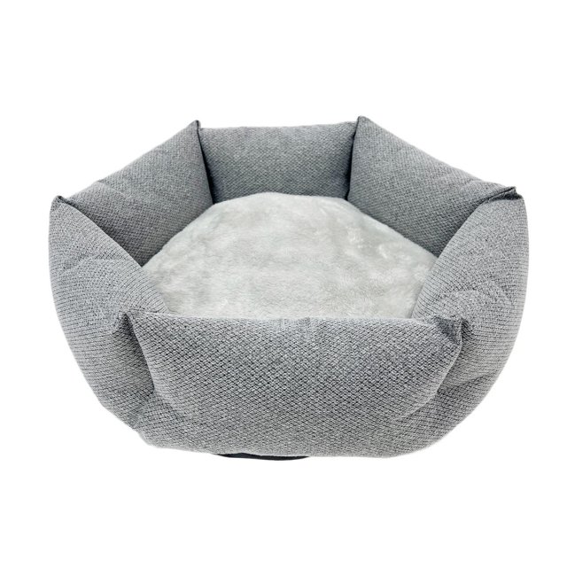 Pet Spaces Lit Douillet pour Chien - Lit pour Chat, 19.5 Pouces, Gris