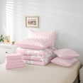 thumbnail image 5 of Feelyou Teen Gingerbread Man Twin Bedding Sets 7-Piece, Princess Pink Plaid Checkered Bedding Comforter Set, Merry Christmas Reversible Sheet Sets, Ultra Soft Home Decor, 5 of 7