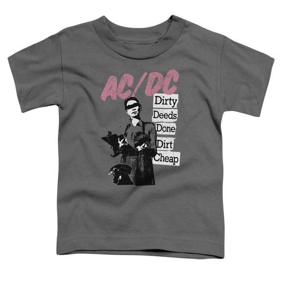 Trevco ACDC107-TT-3 ACDC Dirty Deeds-S by S Toddler Tee, Charcoal - Large 4T