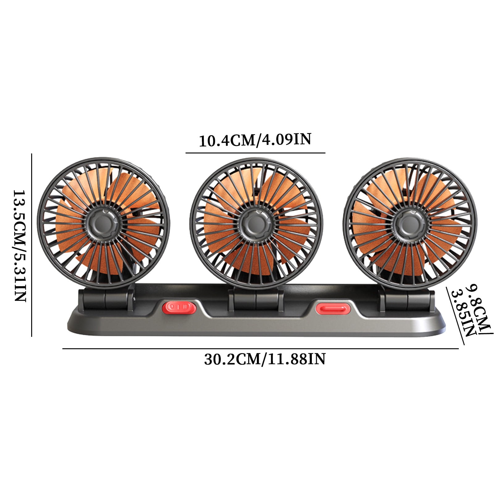 XEOVHV Car Fan, USB Portable Fan for Car with 3 Wind Speed, 360 Degree Rotatable Three Head Car Fans, Strong Wind Electric Auto Fans for Car Dashboard SUV RV Truck Boat Van Sedan Home Office