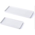 thumbnail image 1 of Bathroom Tray, 2 Pack Ceramic Vanity Trays, Sink Storage Bathtub Tray Organizer Rectangular Cosmetics Holder for Tissues, Candles, Towel, Soap, Countertop, Towel, Plant, Jewelry(White), 1 of 5