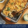 thumbnail image 3 of Rachael Ray 9 x 13-Inch Nonstick Bakeware Rectangle Cake Pan, Gray with Orange Handles, 3 of 7