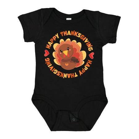 

Inktastic Happy Thanksgiving with Cute Turkey Gift Baby Boy or Baby Girl Bodysuit