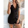thumbnail image 5 of EASYBRA Women Button Cardigan Vest and Shorts Set Casual Summer Two Piece Resort Outfit, 5 of 7