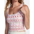 thumbnail image 3 of No Boundaries Cotton Stretch Ribbed Cropped Tank Top, Women's XS-XXXL, 3 of 4