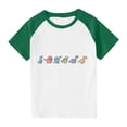 thumbnail image 1 of RXIRUCGD 2025 Vêtements d'Été pour Enfants Tout-Petits Garçons Filles Mode Mignon Col Rond Imprimé Manches Courtes Haut, 1 of 7