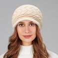 thumbnail image 4 of YooGuoGuo Women Winter Beret Hats Warm Fleece Lined Knit Hat Wool Snow Ski Visor Cap, 4 of 5