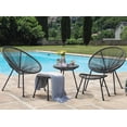 thumbnail image 6 of Devoko 5 Pieces Patio Conversation Set Acapulco Chair PE Rattan Furniture Outdoor Indoor Woven Rope Chair Set with Coffee Table, Black, 6 of 7