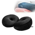 thumbnail image 3 of Cojín de asiento de espuma viscoelástica cómodo y plegable, soporte para la espalda y los glúteos. Negro, 3 of 8