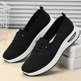thumbnail image 4 of DADAWEN Women's Slip On Knit Flats Shoes Mesh Walking Loafers Shoes Casual Work Nursing Sneakers Black 5.5US, 4 of 5