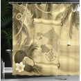thumbnail image 4 of Ambesonne Tropical Shower Curtain, Sepia View of Island, 69"Wx84"L, Sepia, 4 of 5