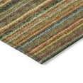 thumbnail image 5 of 3' X 5' Coral Gold And Green Striped Washable Indoor Outdoor Area Rug, 5 of 5