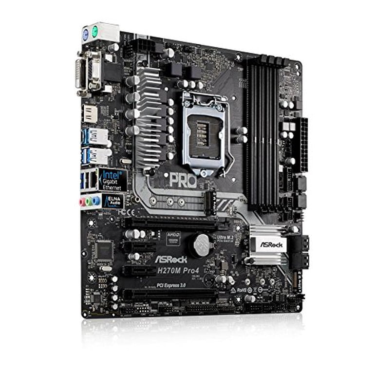 ASRock H270 Pro4 LGA1151 DDR4 M-ATX Intel Motherboard 【公式通販】