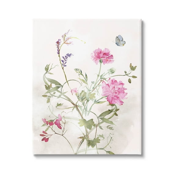 Stupell Industries Vivid Pink Carnation Blooms Graphic Art Gallery Wrapped Canvas Print Wall Art, Design by Nina Blue