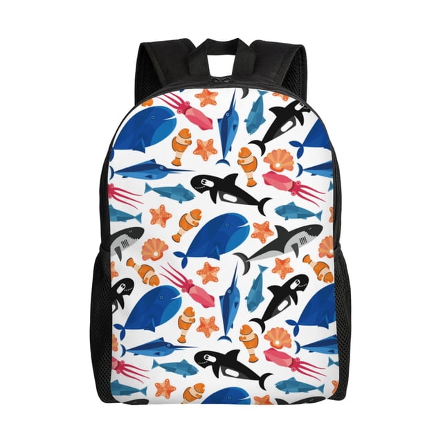 Balery Cute Sea Animals Mochila - Mochila Estilosa y Duradera para Laptop de 15 Pulgadas con Tela Oxford Impermeable