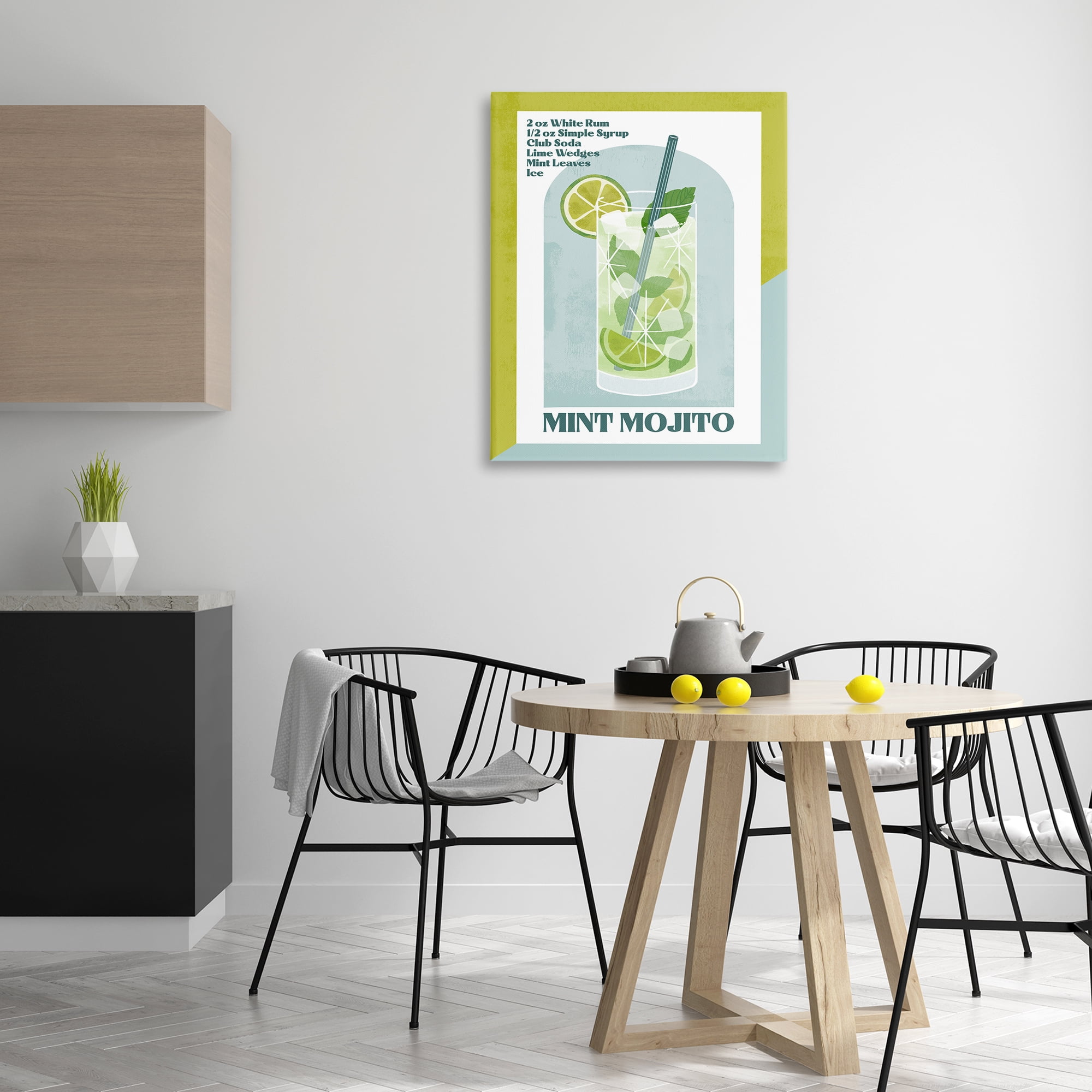 Stupell Industries Retro Mint Mojito Recipe Food & Beverage Painting Wrapped Canvas Art Print Wall Art, 30 x 40