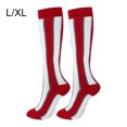 thumbnail image 1 of Chaussettes de Compression 20-30mmhg Longueur Genou Bas de Sport Unisexes pour Course Cyclisme, Rouge Blanc, L/TG, 1 of 7