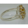 thumbnail image 5 of LBG British Made 14k White Gold Natural Citrine Womens Cluster Ring - 33 size options - Size 11.5, 5 of 6
