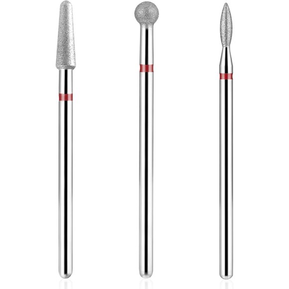 Qianyu 3pcs Nail Drill Bits Set Cuticle Clean Nail Bit Professional Carbide Bits Nails Buffer Bit Nail Trimer for Acrylic Gel Nail Polishing Manicure Pedicure Tool Home Salon Supply