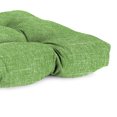 thumbnail image 5 of Jordan Manufacturing 44" x 18" Tory Palm Green Crosshatch Rectangular Tufted Contoured Outdoor Wicker Settee Bench Cushion, 5 of 13
