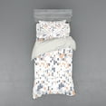 thumbnail image 1 of Ambesonne Geometric Bedding Set 3 Pcs, Square Composition, Twin XL, Pale Orange Dark Blue, 1 of 3