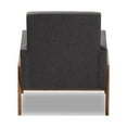 thumbnail image 4 of Baxton Studio Perris Mid-Century Modern Dark Grey Fabric Upholstered Walnut Wood Lounge Chair, 4 of 7