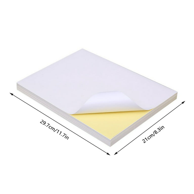 A4 label paper 80 sheets White High Glossy matte Self Adhesive Sticker  Paper Full Sheet Label Laserjet Print - AliExpress