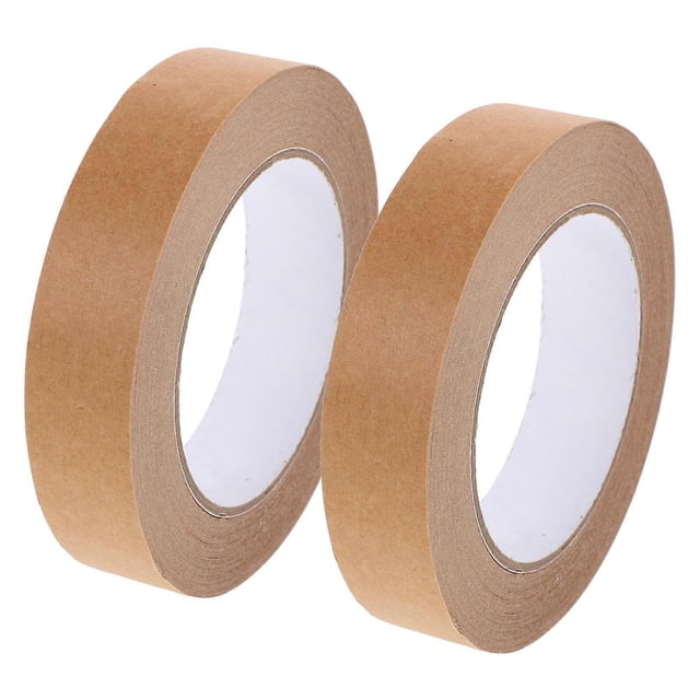 2Pcs Brown Craft Tape for Sealing and Labeling Made from Kraft Paper