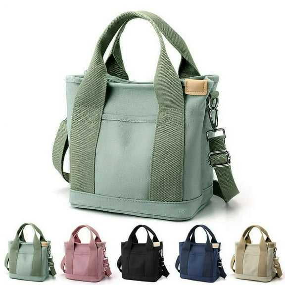 Tote Bag for Women,Large Capacity Multi-Pocket Canvas Tote Bag with Zipper,Crossbody Bag for Women Niche Lady Style,Green