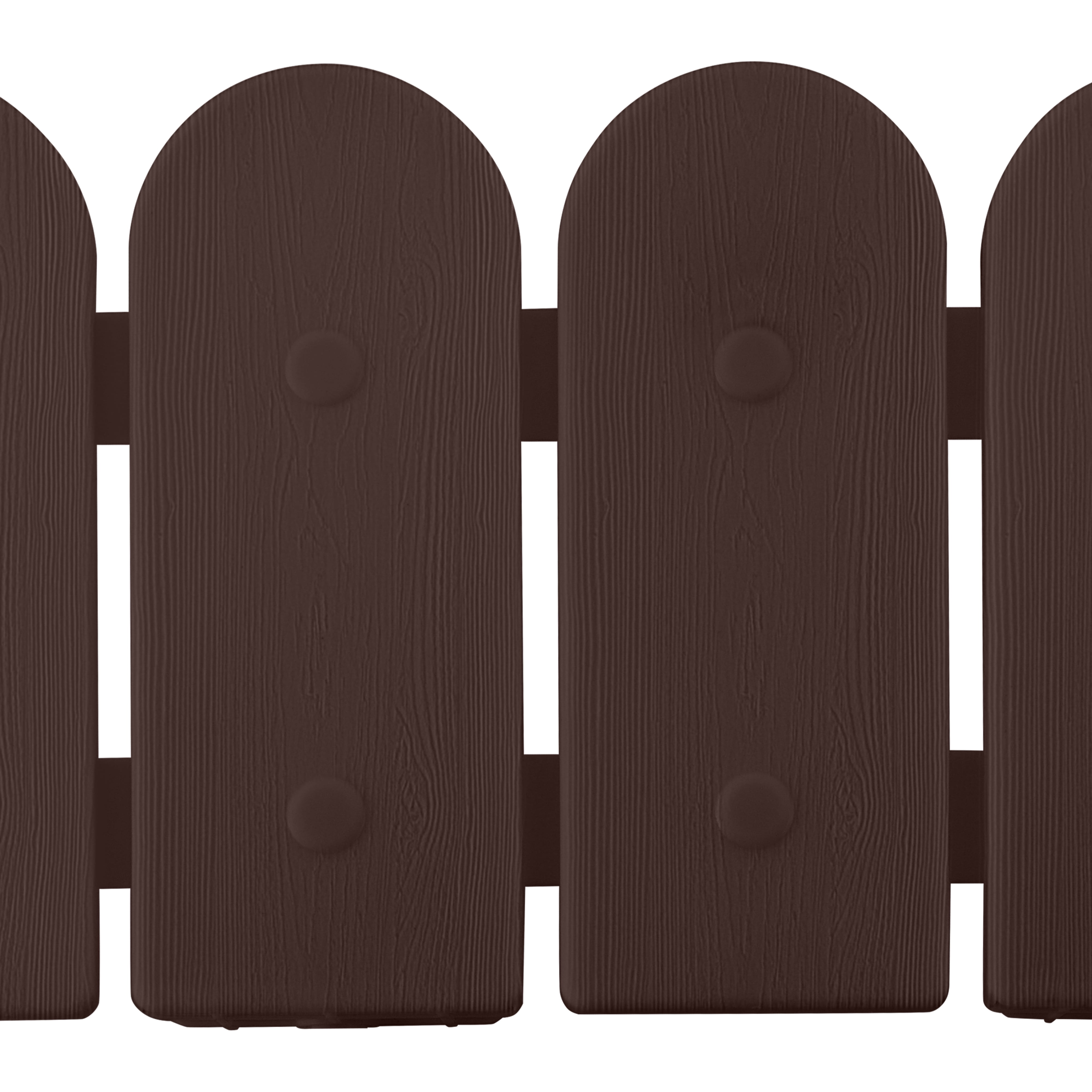Evelyne Garden Border Edging: Wooden Fence Design - 8pcs Brown Yard Landscaping Fence Liner Lawn Edge Barrier - 10ft Kit of Decorative Lawn Landscape Panels Elements - GMT-10374-A08