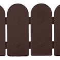 thumbnail image 4 of Evelyne Garden Border Edging: Wooden Fence Design - 8pcs Brown Yard Landscaping Fence Liner Lawn Edge Barrier - 10ft Kit of Decorative Lawn Landscape Panels Elements - GMT-10374-A08, 4 of 8