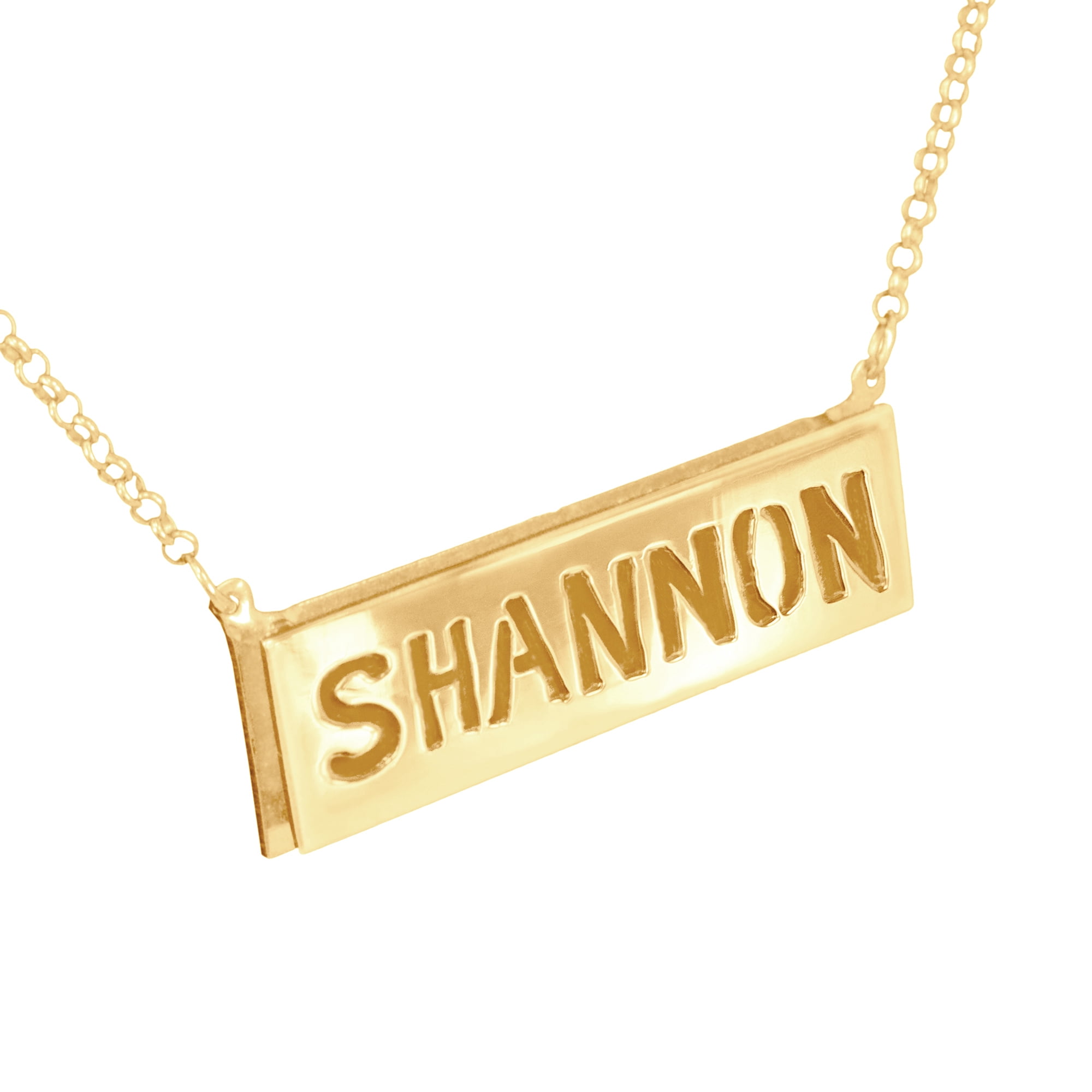 Personalized 3D Double Bar Name Necklace in 14K Gold-Plated Sterling Silver