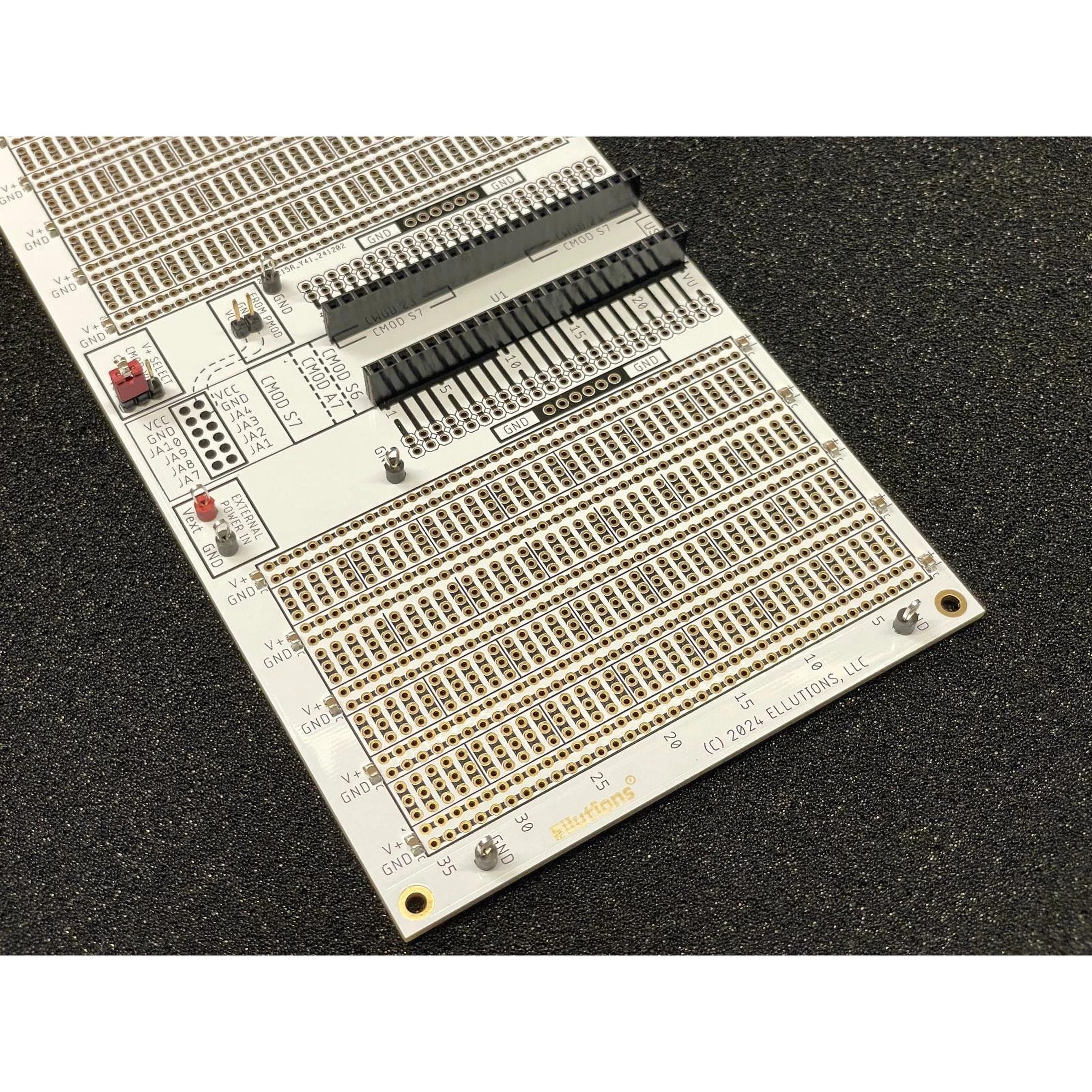 Prototyping board for Digilent S6/S7/A7 CMOD FPGA modules, Arduino Nano & Every