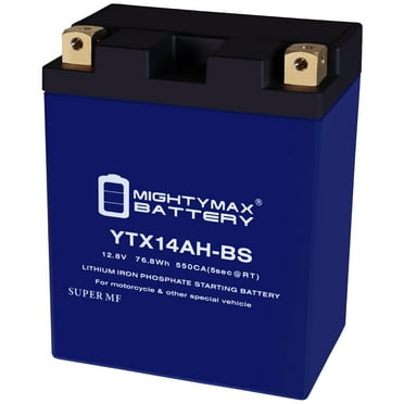 YTX14AH-BS Lithium Replacement Battery compatible with YB14A1 YB14A2 Motorcycle