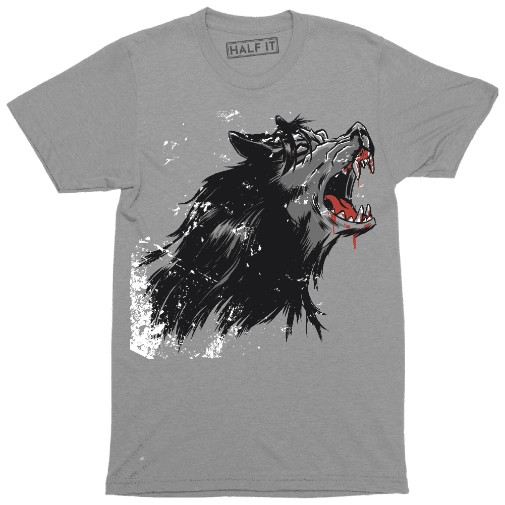 Wolf Blood T Shirt Werewolf Horror Mens Womens Black Red 