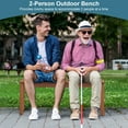 thumbnail image 5 of Gymax 2 Pieces 2-Person Outdoor Bench Patio Bench w/ Slatted Seat Weather Resistant Solid Wood Frame, 5 of 10
